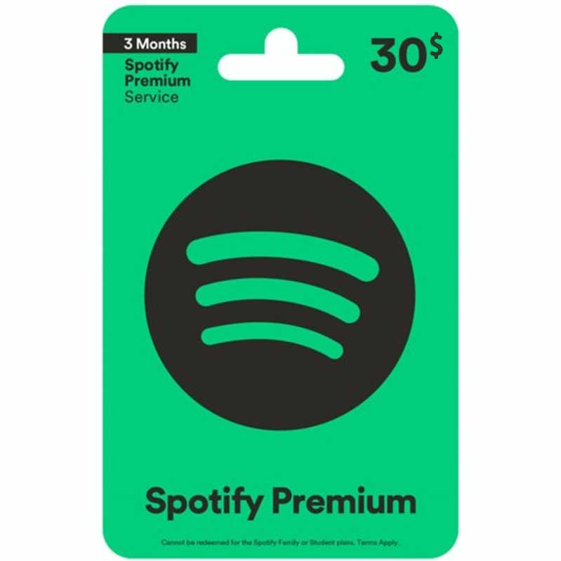 Spotify 禮物卡 30美金