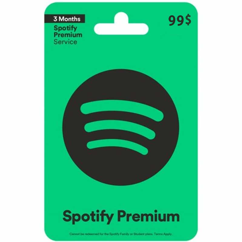 Spotify 禮物卡 99美金