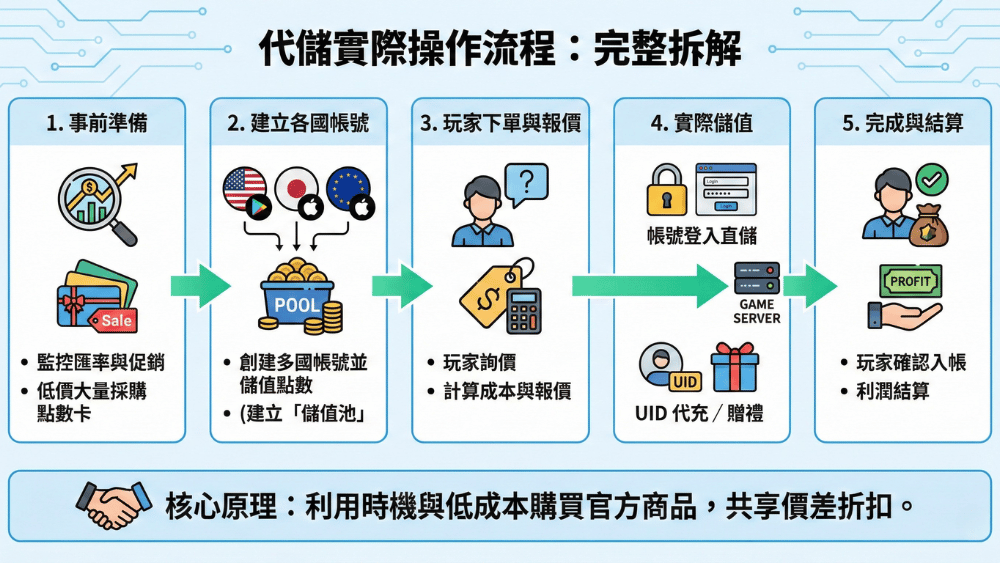 代儲實際操作流程圖