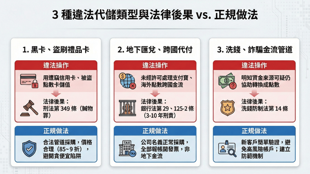 3 種違法代儲類型與法律後果