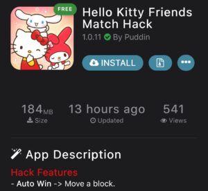 《Hello Kitty Friends Match破解》2025修改安裝教學|自動勝利一動即贏! 1 Hello Kitty Friends Match破解