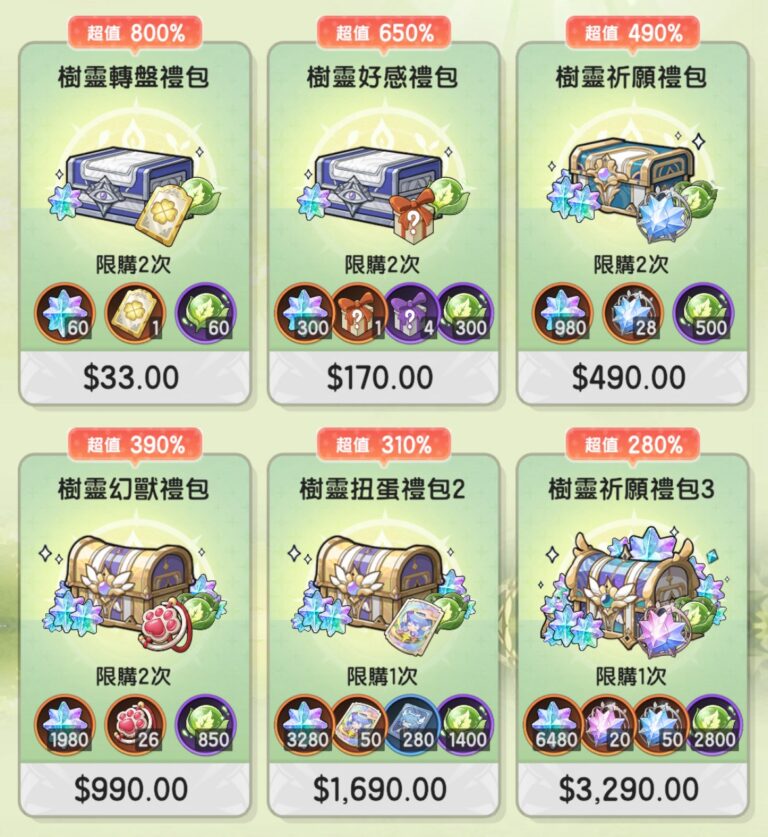 《杖劍傳說:坎斯汀之約》秘寶大作戰攻略|免費能拿多少?怎麼換最划算? 2 《杖劍傳說:坎斯汀之約》秘寶大作戰 禮包一覽