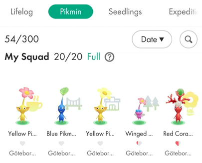 Pikmin Bloom 皮克敏隊伍畫面