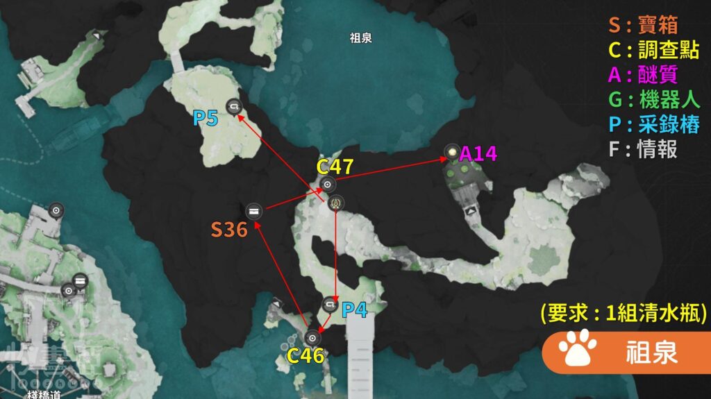 《明日方舟：終末地》清波寨－祖泉全收集標點地圖