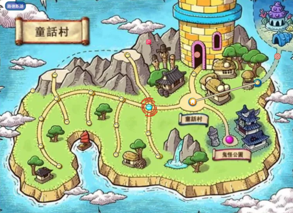 《楓星：楓之谷世界》童話村巫山入口地圖路線示意